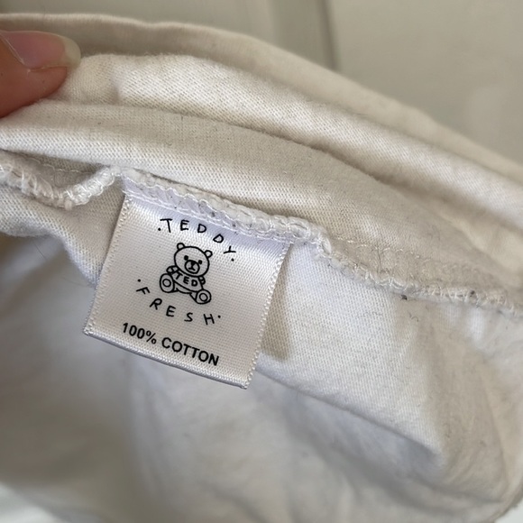 Teddy Fresh merch white crew neck teddy t shirt short sleeve sz S cotton stained - Picture 8 of 16